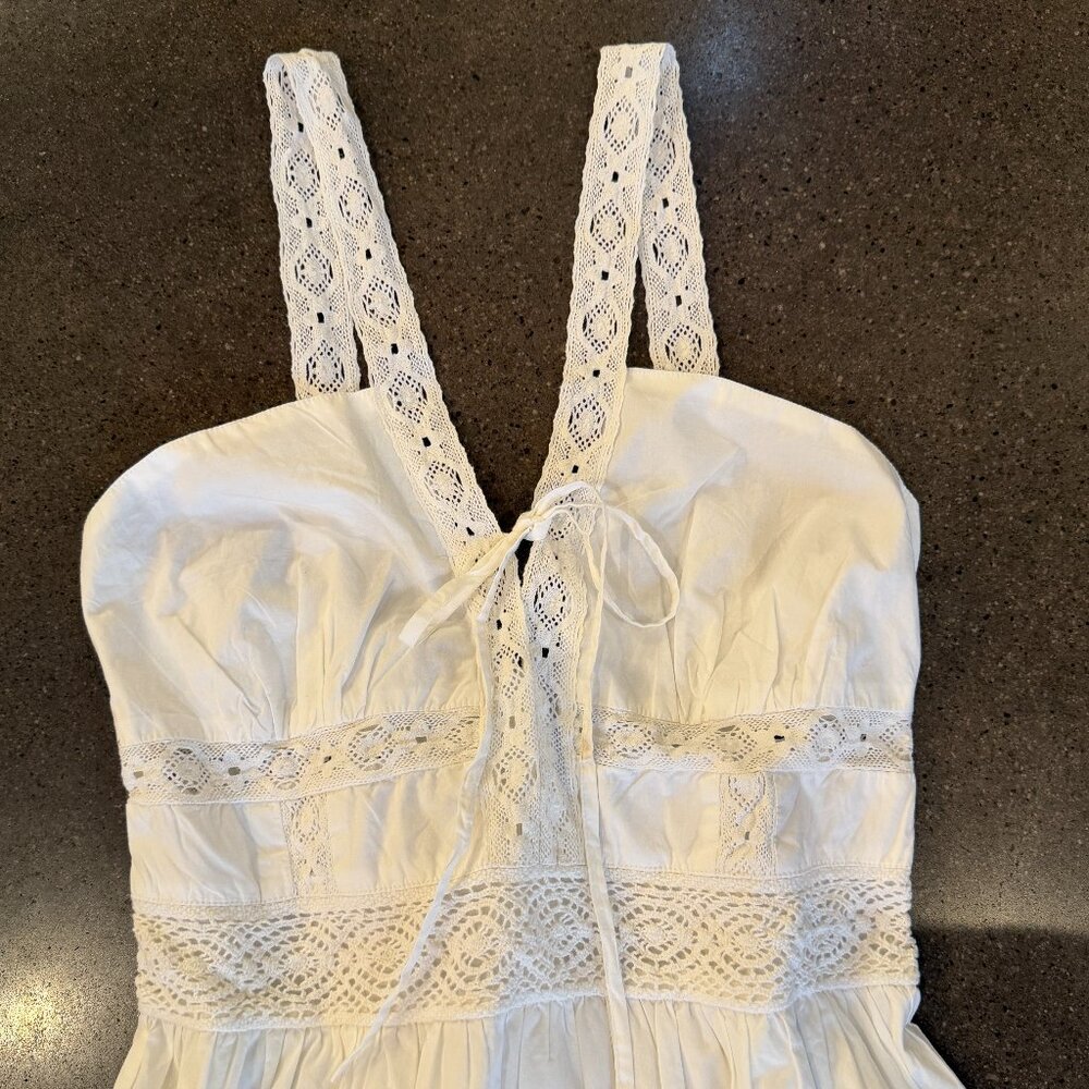 White Ruffle Maxi Dress Tularosa